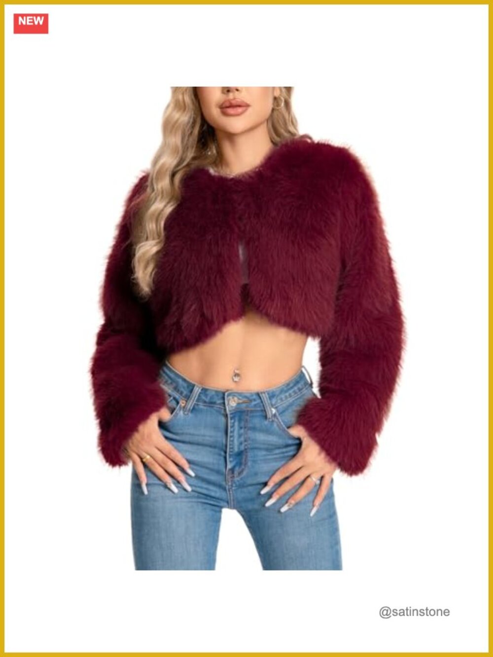 Plus Size Cropped Faux Fur Fuzzy Jacket Fluffy Fall Coat